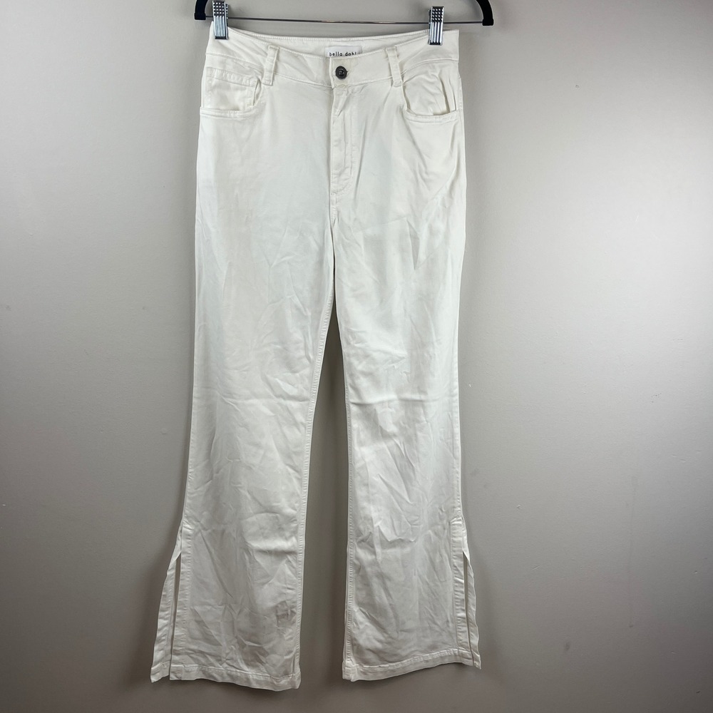 2/$30 Bella Dahl White High Rise Side Slit Flare Leg Pants Size 27